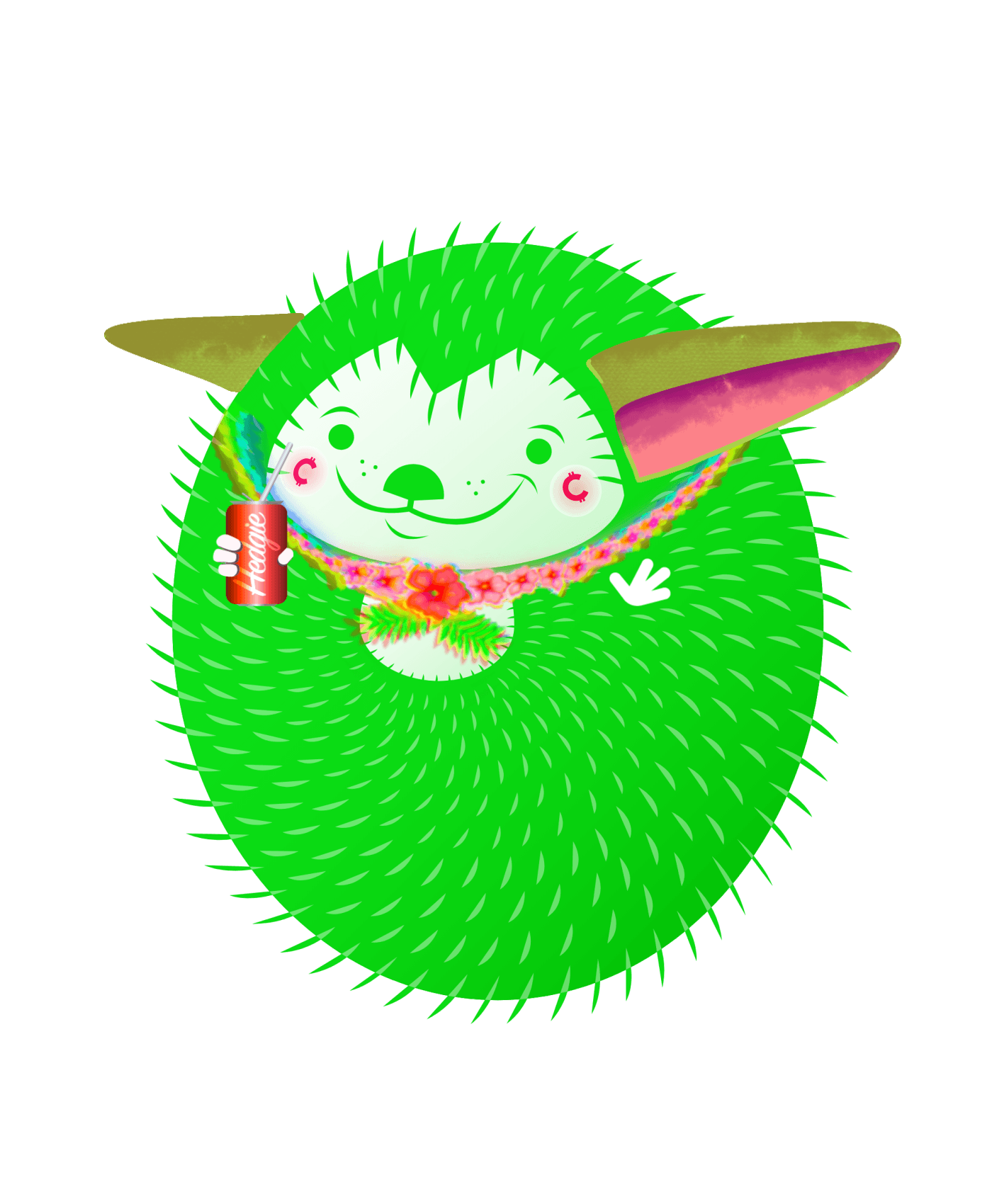 Hedgie with color #0adc14