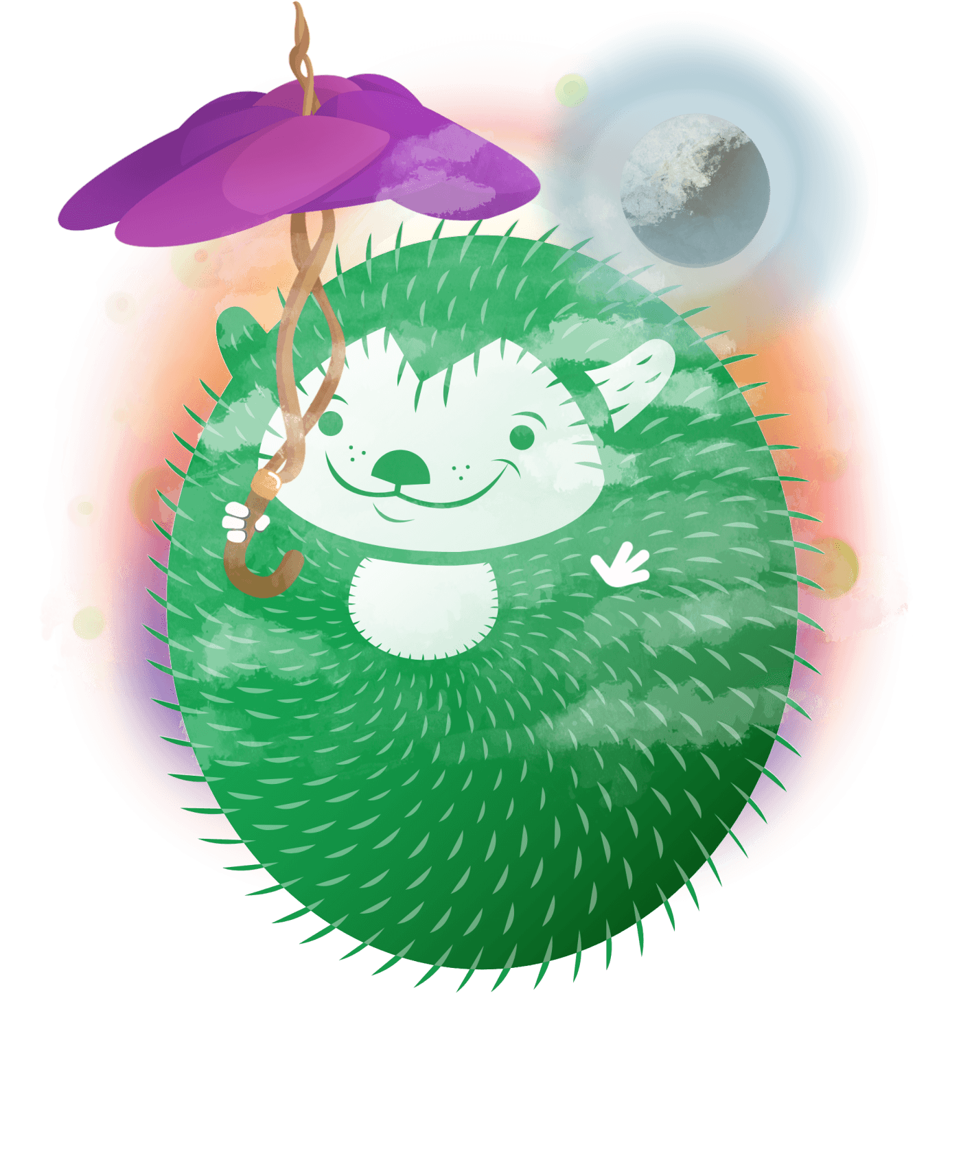 Hedgie with color #149c4c