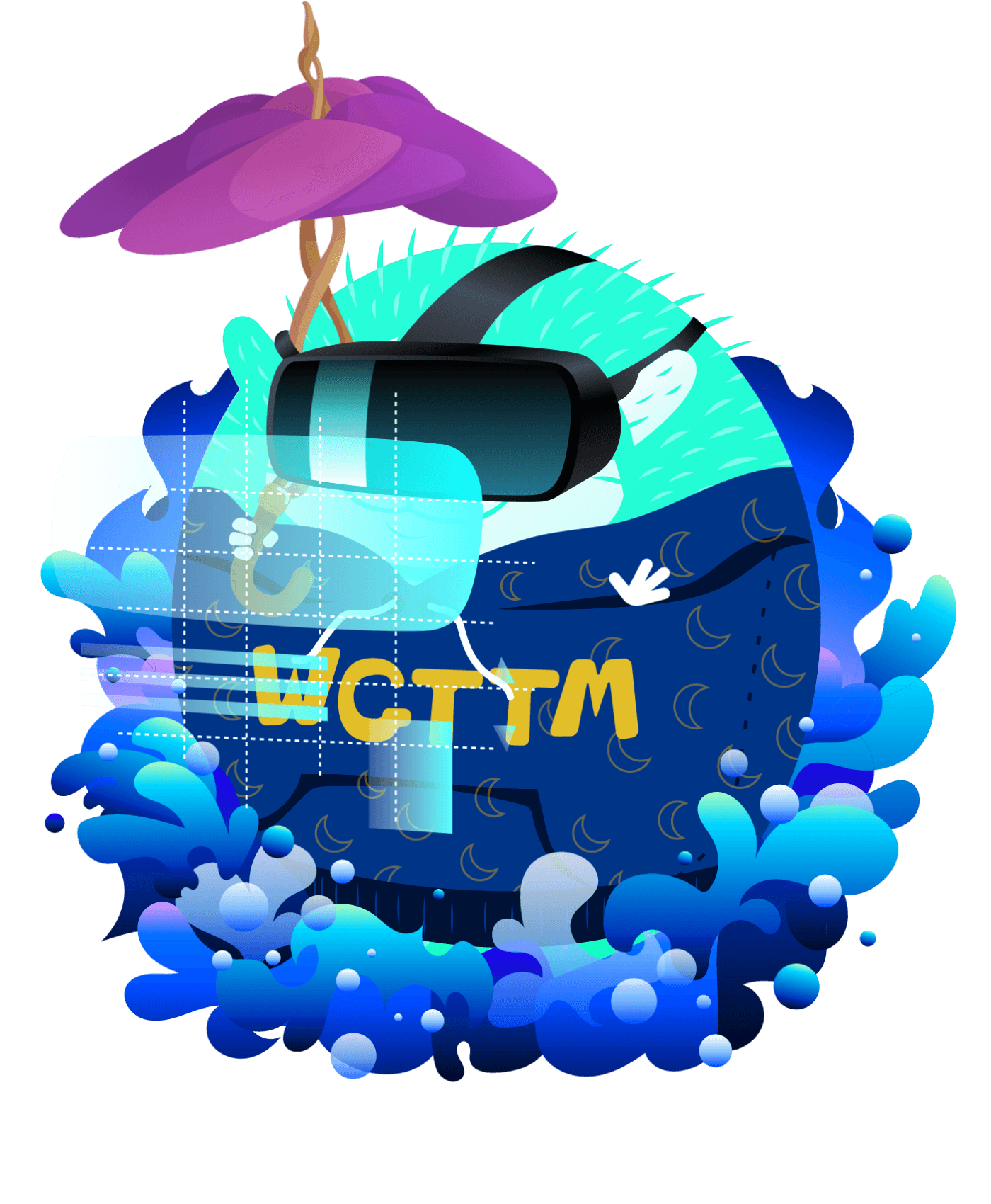 Hedgie with color #25fdd7