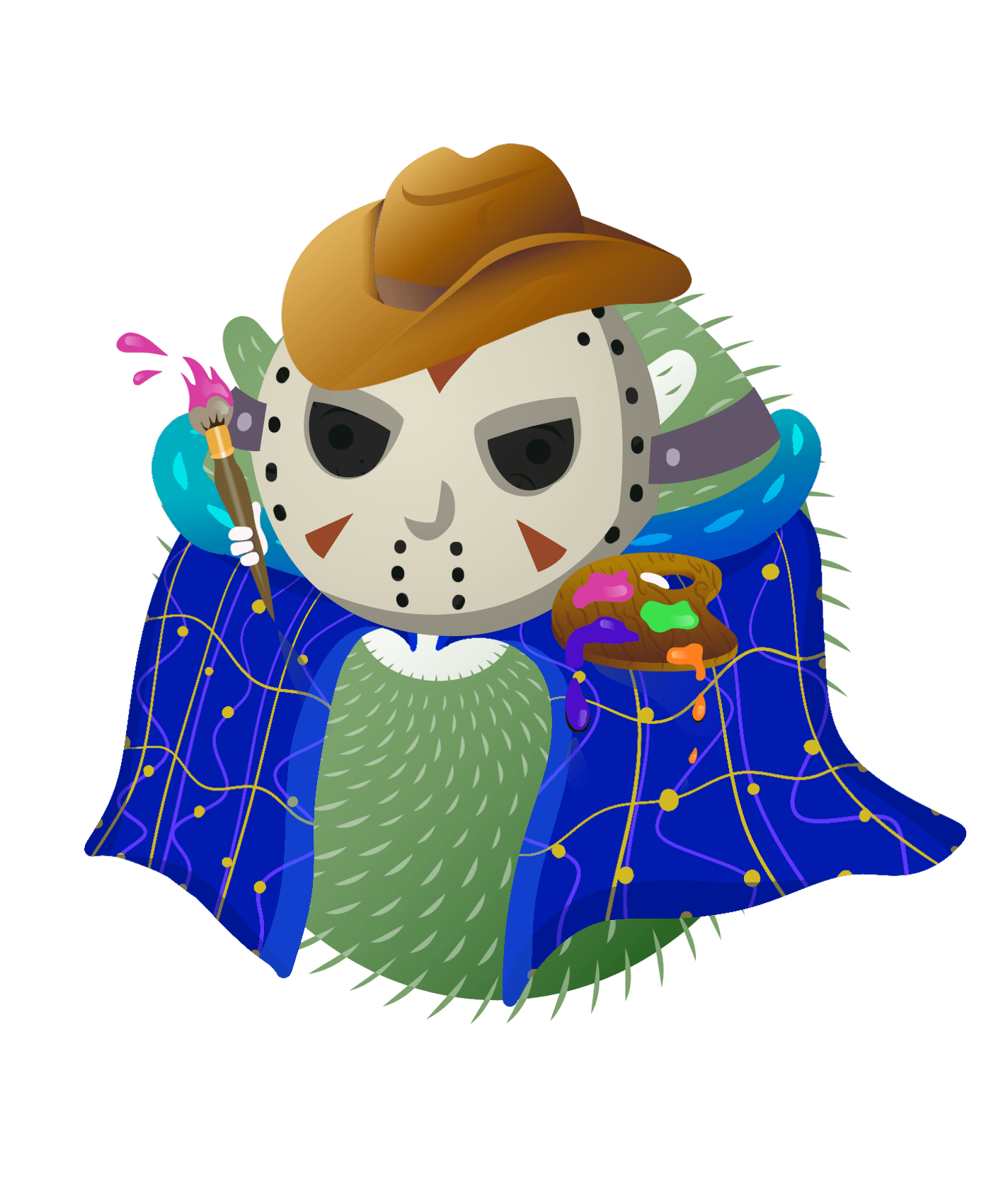 Hedgie with color #7aa26b