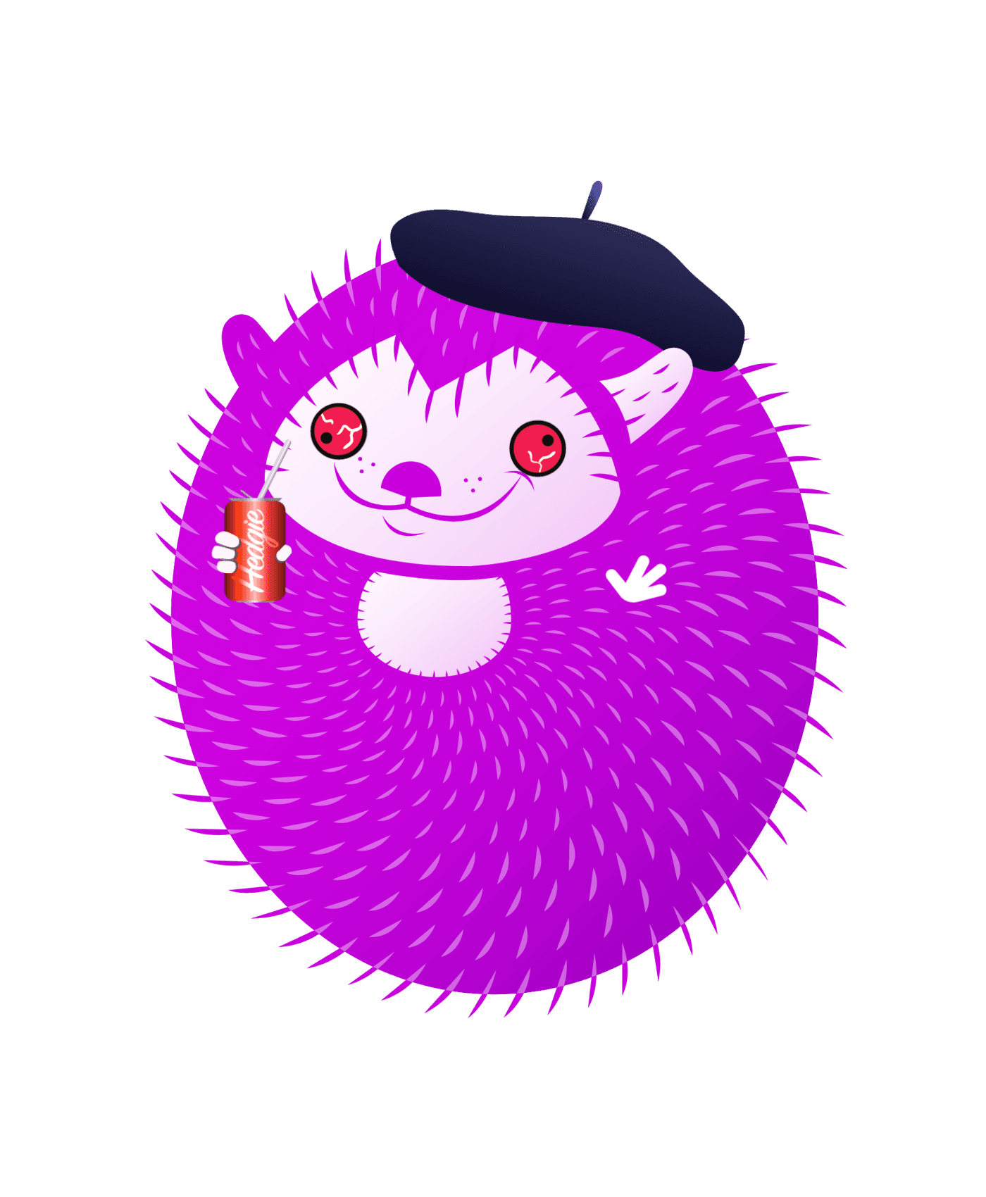 Hedgie with color #c902dd